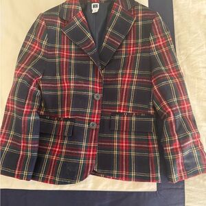 Janie and Jack Kids Plaid Blazer - Red, Blue, Yellow